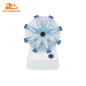 Compact design of AELAB AE-RM-10 Rotator on lab bench