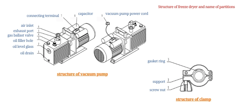 Structure of vacuum pump and  clamp aelab