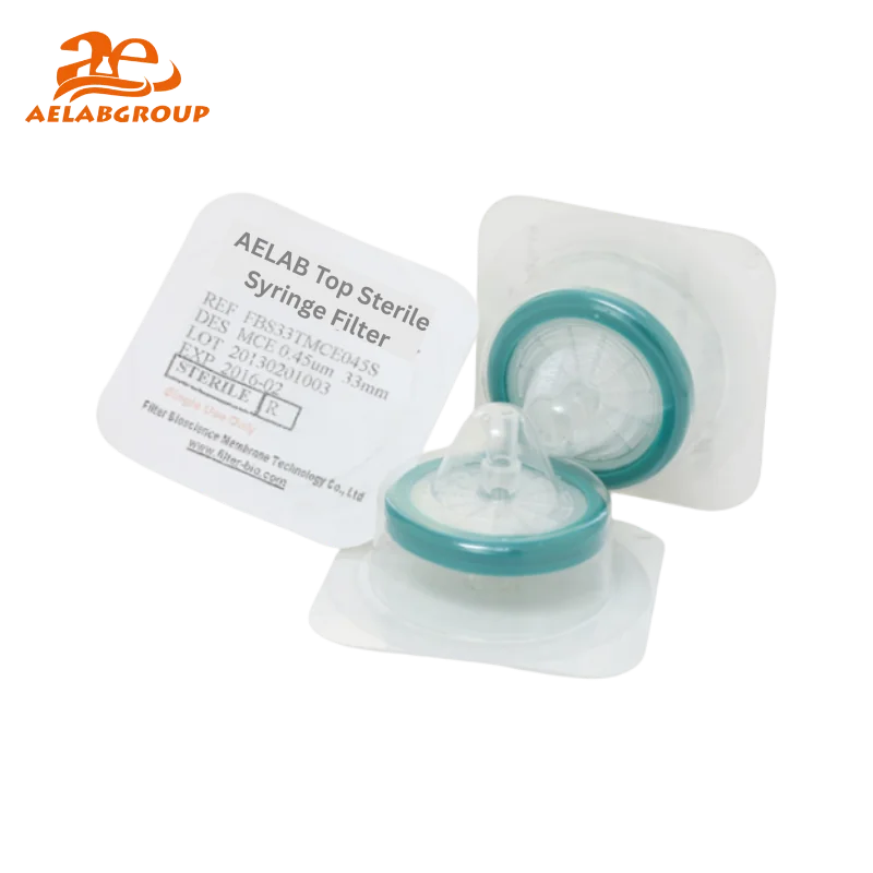 AELAB Top Sterile Syringe Filters with PES & CA Membranes FBS Series