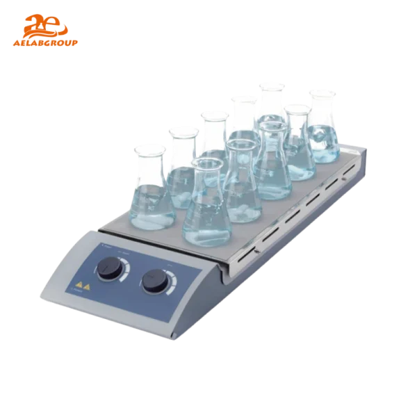 AELAB MS-H-S10 10-Position Magnetic Hotplate Stirrer for Parallel Heating & Stirring