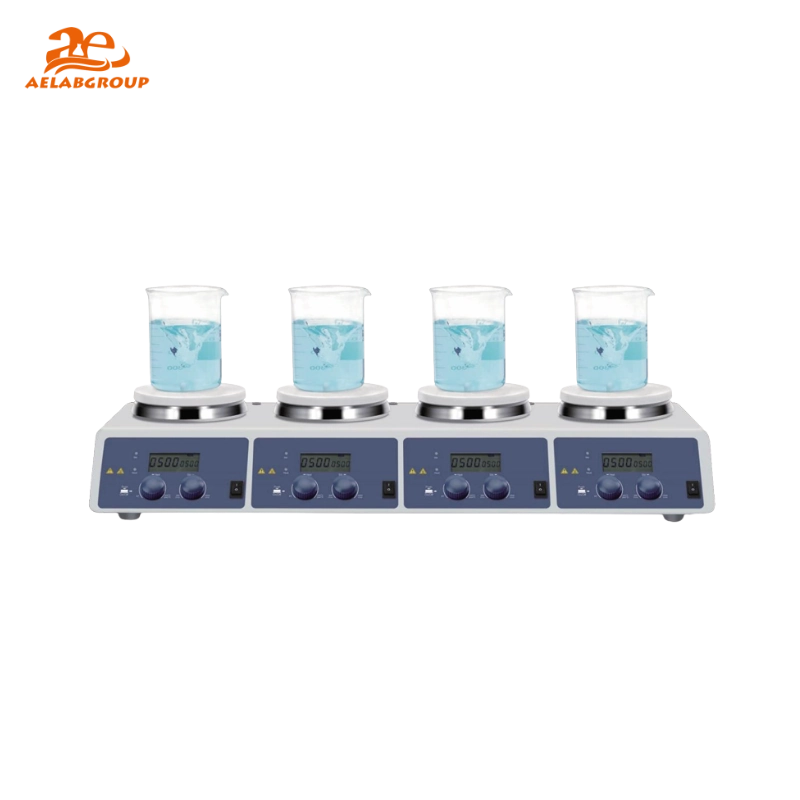 AELAB MS-H340-S4 LCD 4-Channel Digital Magnetic Hotplate Stirrer