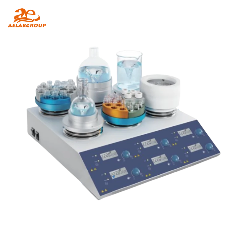 AELAB MS-H280-S4 / MS-M-S4 / MS-H280-S6 / MS-M-S6 4/6-Channel LCD Digital Hotplate Magnetic Stirrer