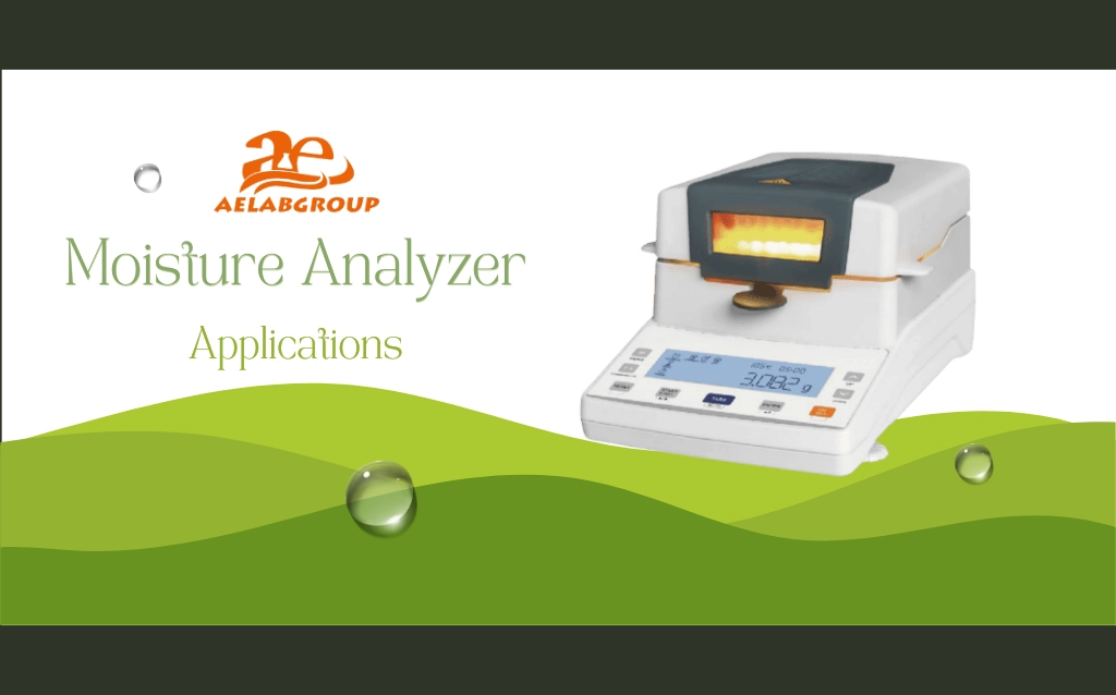 Laboratory technician measuring water content in food samples using high-precision equipment AELAB