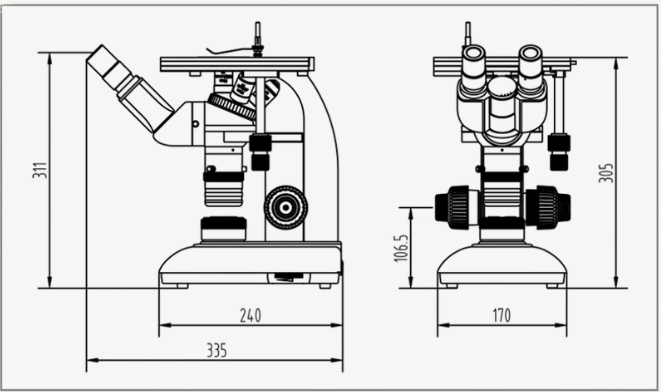 AELAB AE-MM100 microscope with LWD plan objectives