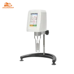 AELAB LVDV-1T/LVDV-2T viscometer showing viscosity test interface and curves