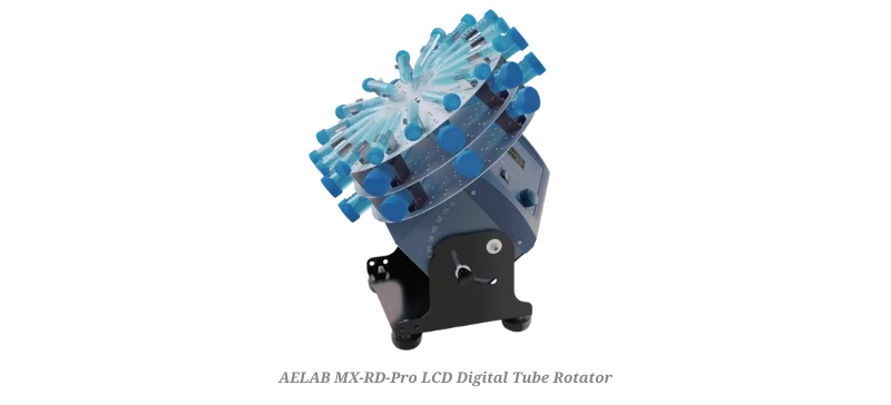 Compact tube rotator device designed for small-scale lab operations AELAB