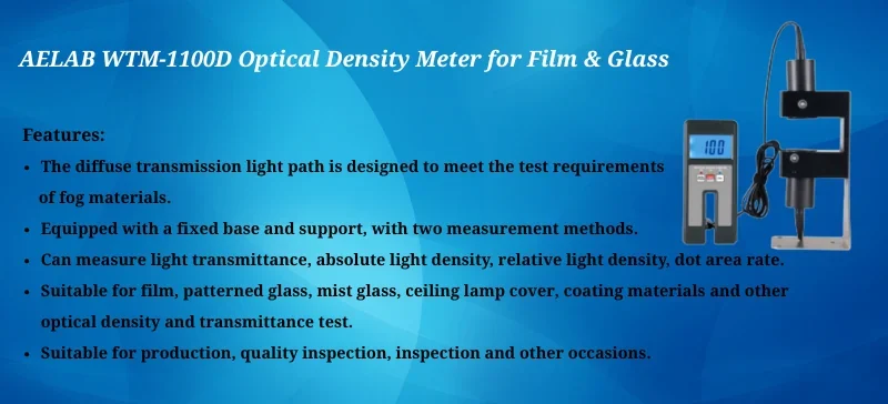 AELAB WTM-1100D Optical Density Meter for Film & Glass features AELAB