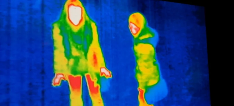 Thermal image showing heat distribution on human bodies using infrared technology AELAB