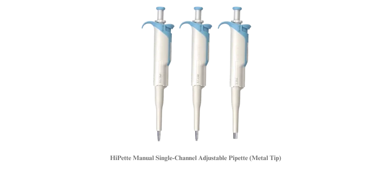 HiPette Manual Single-Channel Adjustable Pipette (Metal Tip)