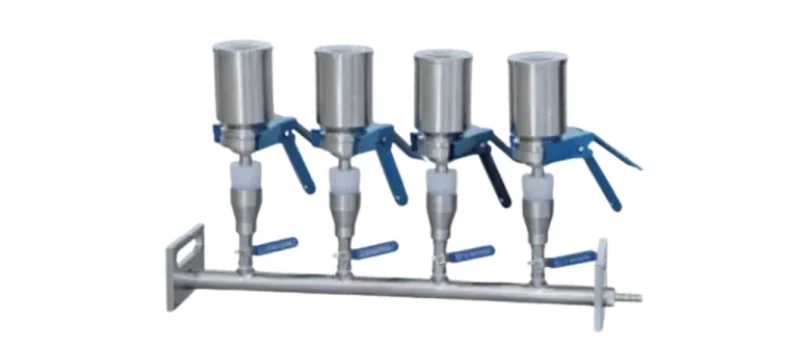 Multi-branch stainless system for handling multiple lab samples at once AELAB