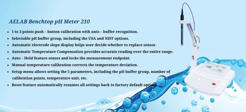 AELAB Benchtop pH Meter 210 aelab